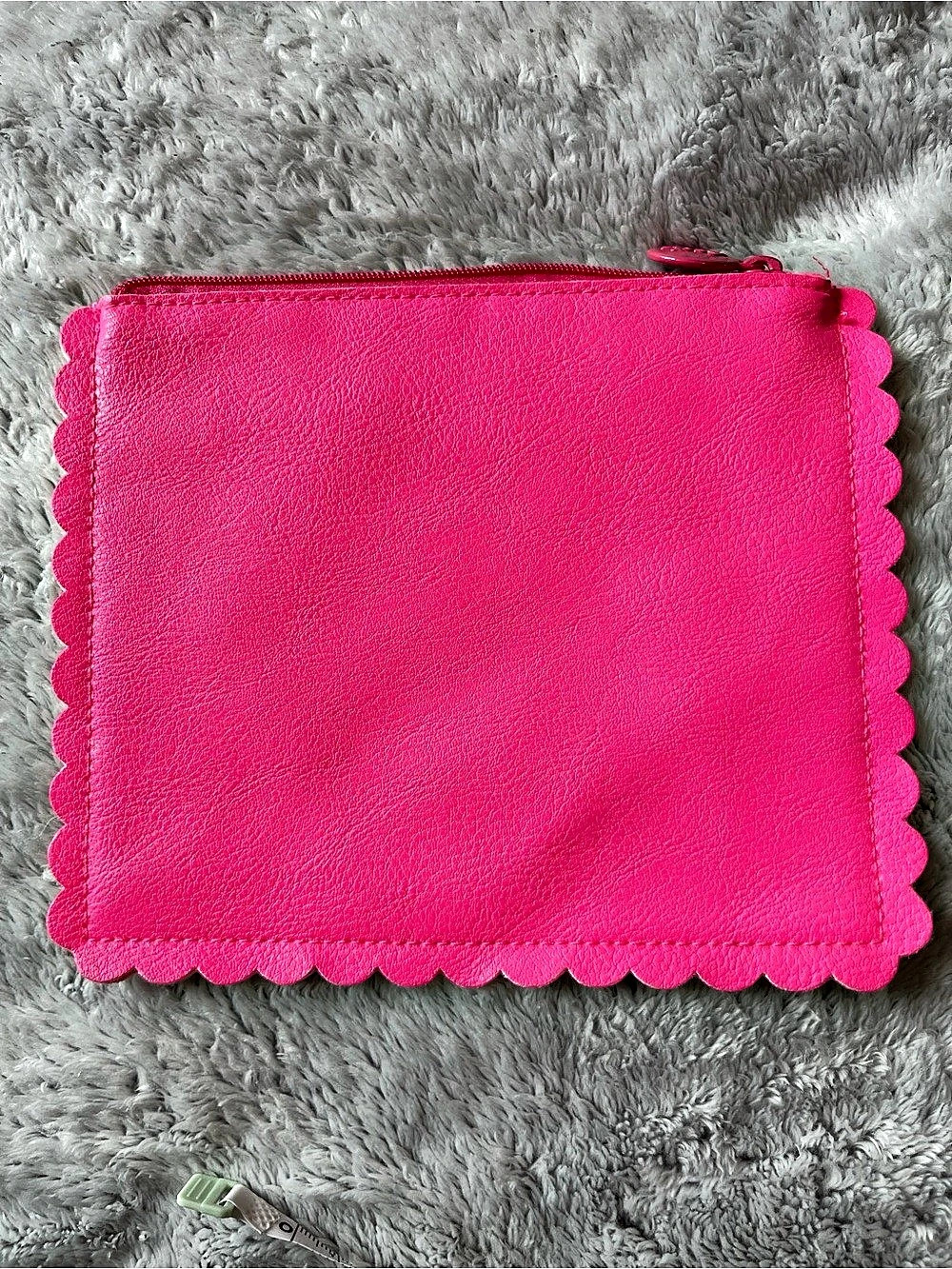 IPSY Hot Pink Scalloped Edge Makeup BagLike New